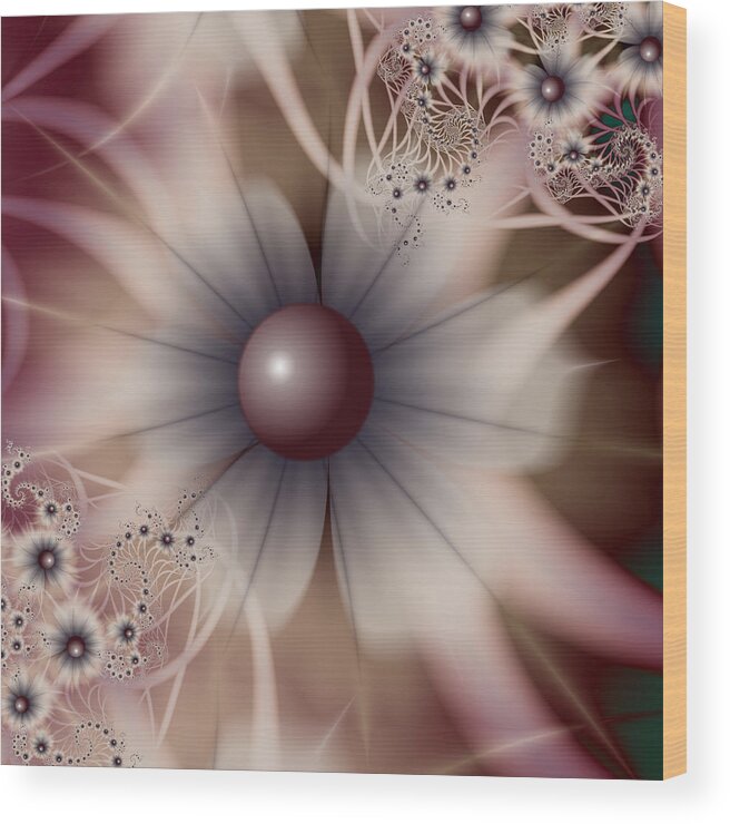 Flowers Wood Print featuring the digital art Soft and Sweet by Kiki Art