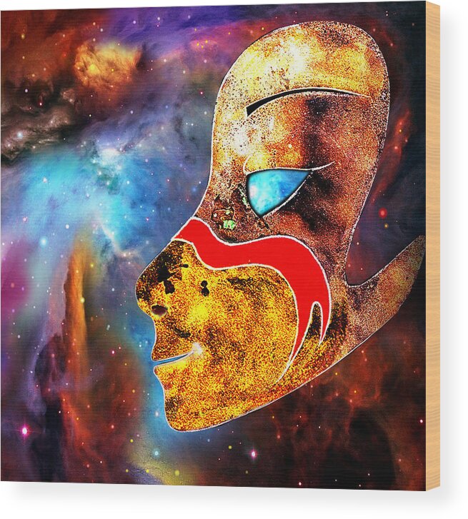 Space Wood Print featuring the painting Space Glory by Hartmut Jager