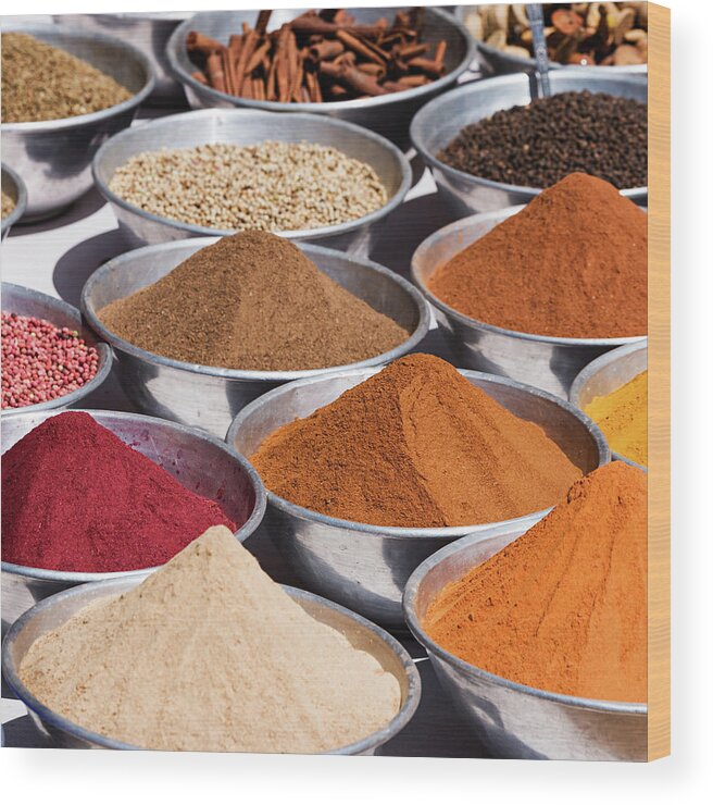 Orange Color Wood Print featuring the photograph Spice Market by Hadynyah