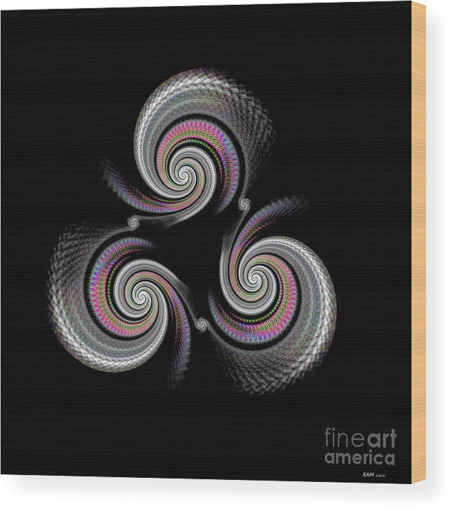 Fractal Art Wood Print featuring the digital art Spinning Wheel by Elizabeth McTaggart