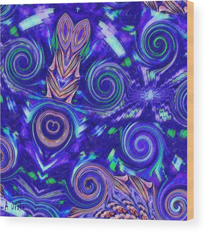 Spiritual Wood Print featuring the digital art Spiritual Waters by Alec Drake