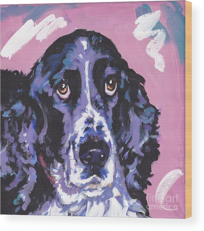 English Springer Spaniel Wood Print featuring the painting Spring Has Sprung by Lea S