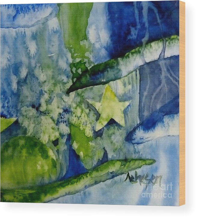 Hortensia Wood Print featuring the painting Stars and Stripes by Donna Acheson-Juillet