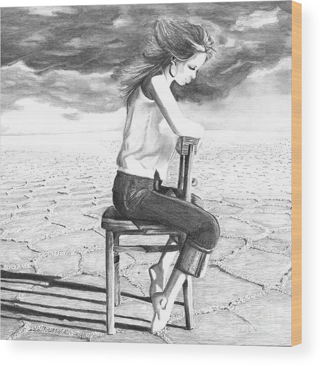 Denise Wood Print featuring the drawing Storm Preparation by Denise Deiloh