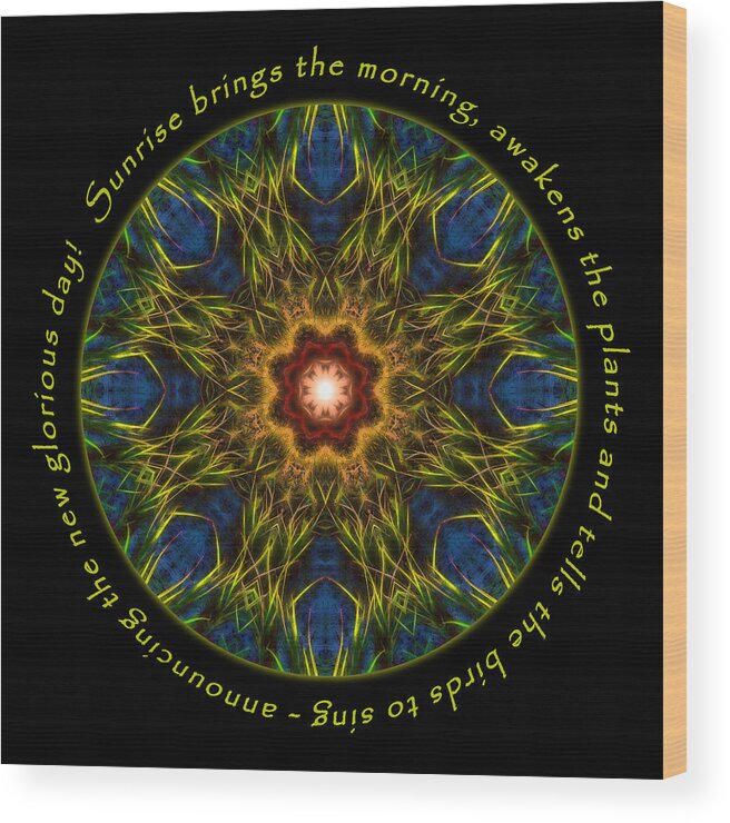 Mandala Wood Print featuring the photograph Sunrise Brings Mandala by Beth Sawickie