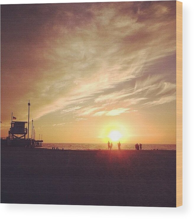 Life Wood Print featuring the photograph #sunset #california #pacificocean by Mathieu Bourgeois 