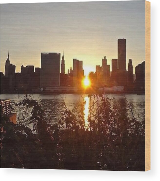 Nycview Wood Print featuring the photograph #sunset #lic #longislandcity #ny by Picture This Photography