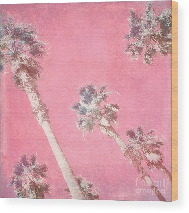 Palm Trees Wood Print featuring the photograph Sunset Palms by Lisa Argyropoulos