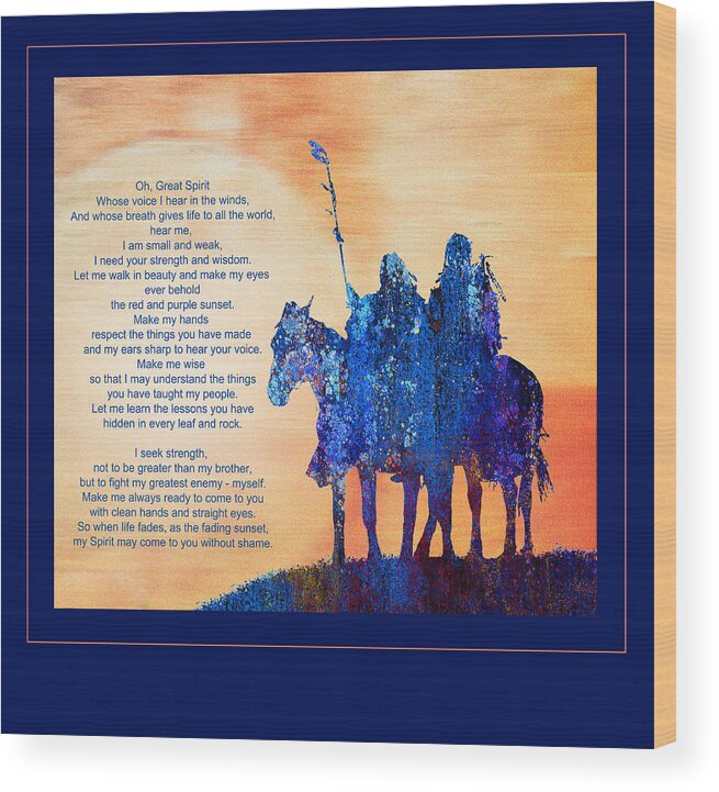 Prayer Wood Print featuring the painting Sunset Prayer by Rick Mosher