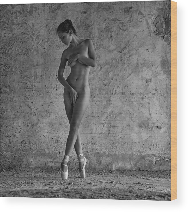 Fine Art Nude Wood Print featuring the photograph Superpower by Alexander Pereverzov