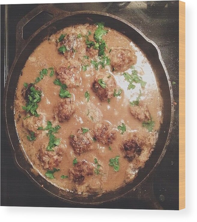  Wood Print featuring the photograph Swedish Meatballs On The Blog! Check It by Quyen Truong