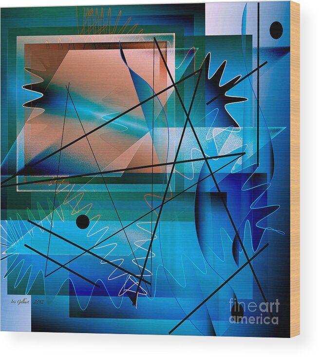 Digital Art Wood Print featuring the digital art Swimming towards the light by Iris Gelbart