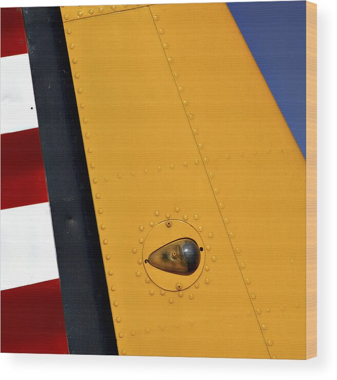 Airplane Wood Print featuring the photograph Tail Detail of Vultee BT-13 Valiant by Carol Leigh
