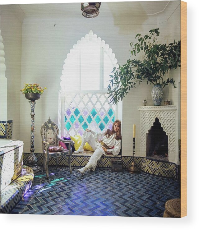Marrakesh Wood Print featuring the photograph Talitha Getty Sitting By Window by Patrick Lichfield
