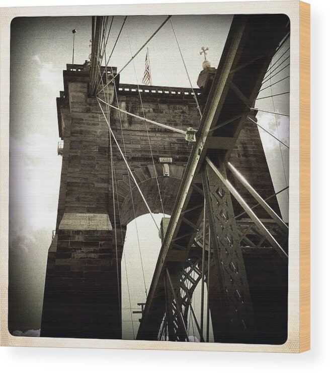 Bridge Wood Print featuring the photograph The 1st brooklyn Bridge by Natasha Marco