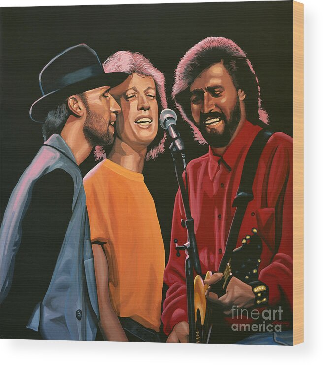 The Bee Gees Wood Print featuring the painting The Bee Gees by Paul Meijering
