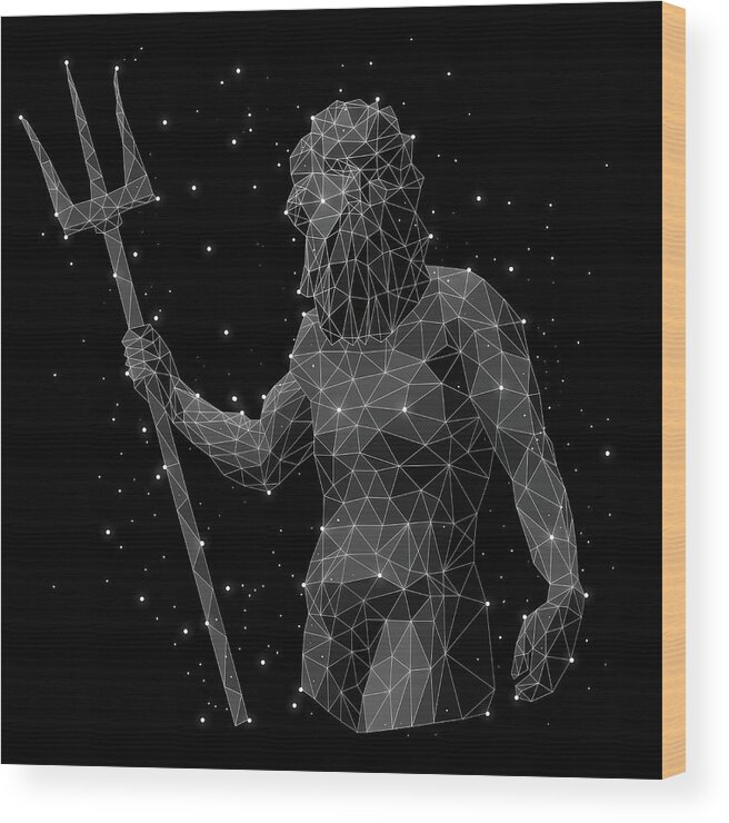 People Wood Print featuring the digital art The Constellation Of Aquarius by Malte Mueller