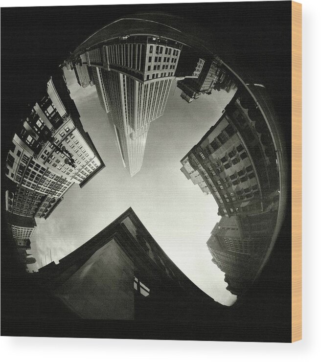 Architecture Wood Print featuring the photograph The Empire State Building In New York City by Ralph Steiner