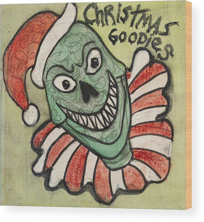 Grinch Wood Print featuring the painting The Grinch as Tillie by Patricia Arroyo