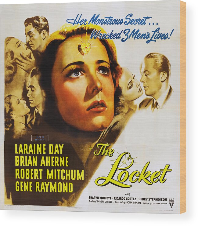 1940s Movies Wood Print featuring the photograph The Locket, Us Poster Art, Robert by Everett