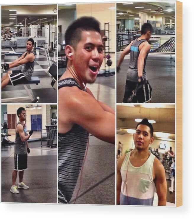 Fitlife Wood Print featuring the photograph The Reason Why I Workout ... Handsome by Edward Gonzales