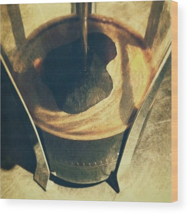 Coffee Wood Print featuring the photograph The Second Cup by Suzanne Goodwin