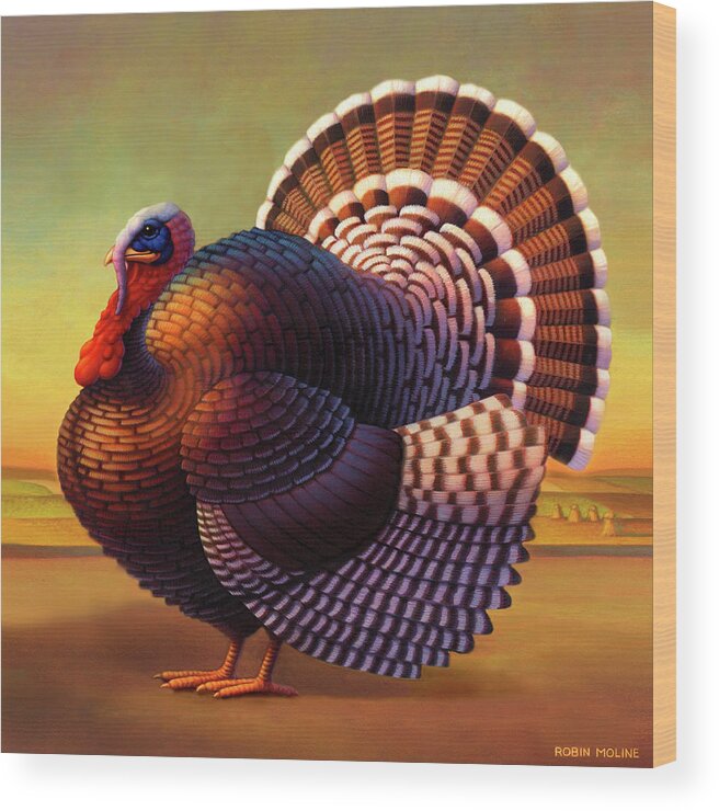 Turkey Wood Print featuring the painting The Turkey by Robin Moline