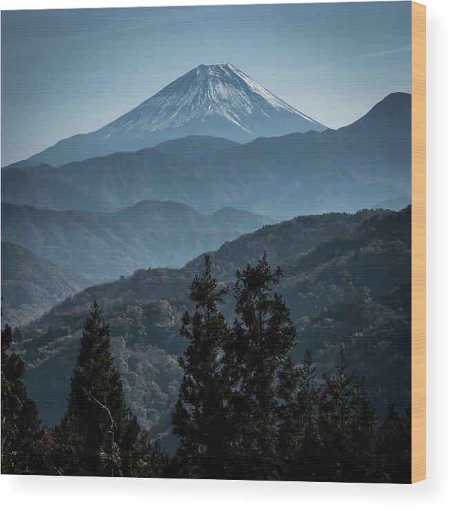Tranquility Wood Print featuring the photograph The View Of Mt.fuji From Kamitakaori by Blueridgewalker