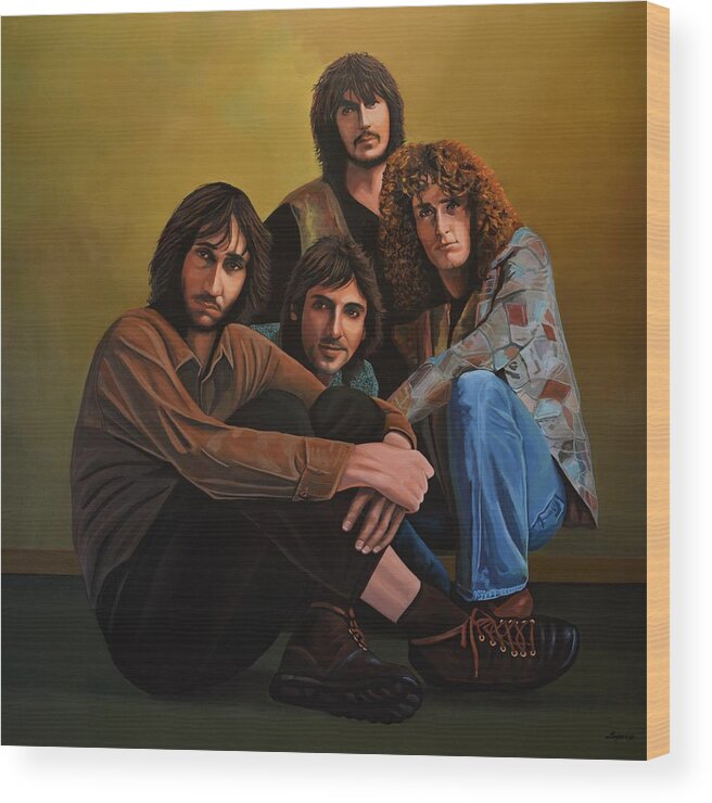 The Who Wood Print featuring the painting The Who by Paul Meijering