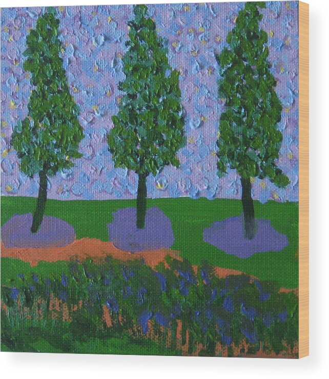 Magical Wood Print featuring the painting Those Trees I Always See 10 by Edy Ottesen