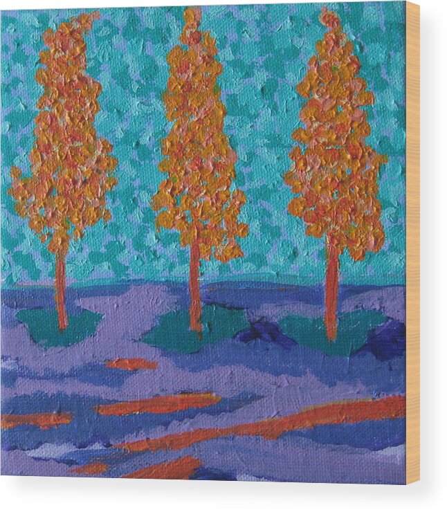 Magical Wood Print featuring the painting Those Trees I Always See 17 by Edy Ottesen