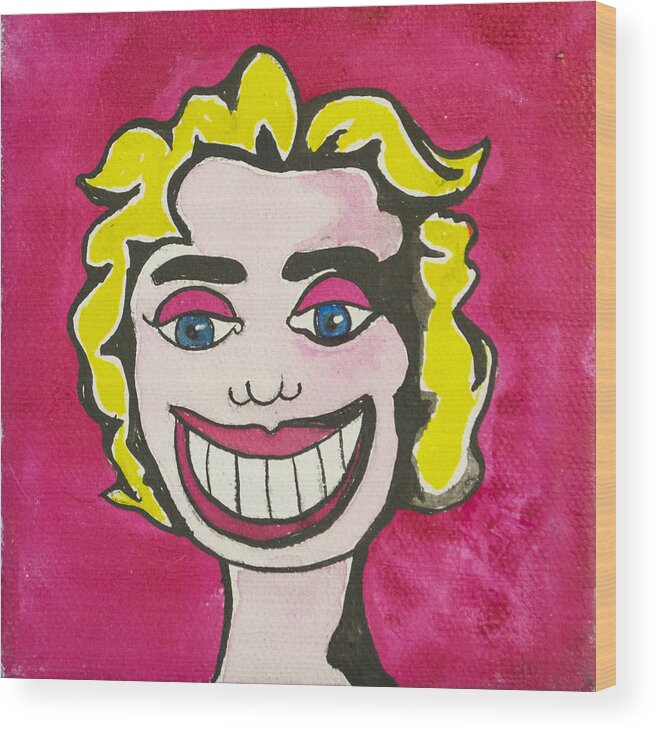 Marilyn Monroe Wood Print featuring the painting Tillie as Marilyn by Patricia Arroyo