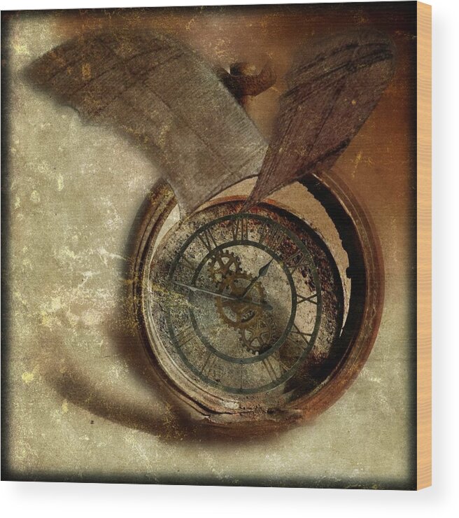 Watch Wood Print featuring the photograph Time Flies by Tracy Thomas