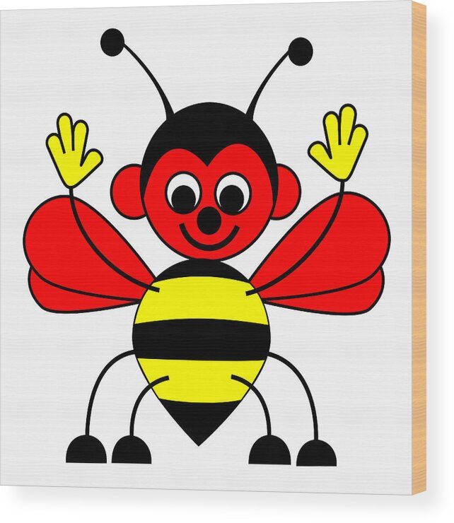 To Bee Or Not To Bee Wood Print featuring the digital art To Bee or not to Bee by Asbjorn Lonvig