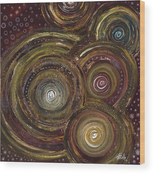 Circles Wood Print featuring the painting Too Much Coffee by Tanielle Childers