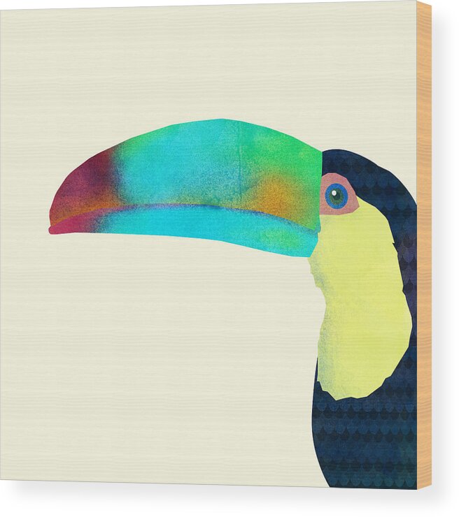 #faatoppicks Wood Print featuring the drawing Toucan by Eric Fan