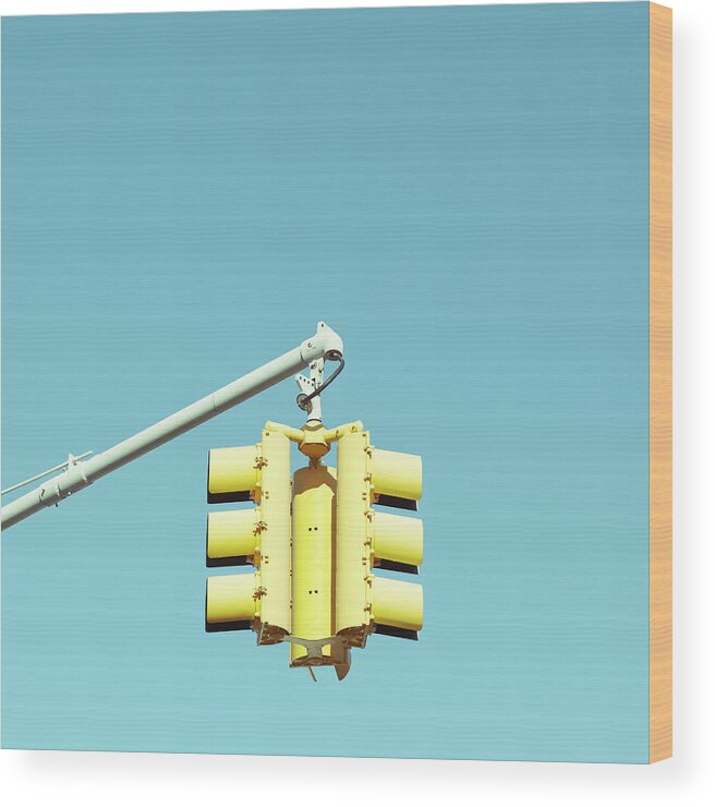 Clear Sky Wood Print featuring the photograph Traffic Light by Justinwaldingerphotography