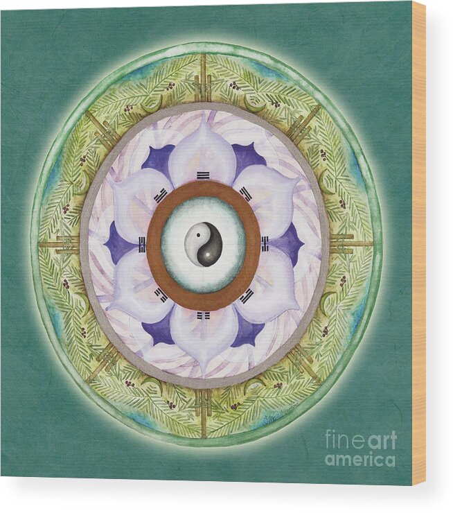 Mandala Art Wood Print featuring the painting Tranquility Mandala by Jo Thomas Blaine