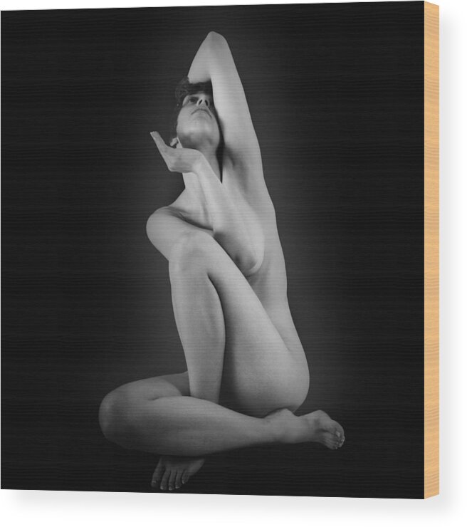 Nude Wood Print featuring the photograph Triangle by Mayumi Yoshimaru