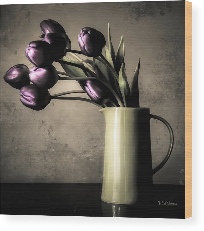 Still Life Wood Print featuring the photograph Tulips in the Evening Light by Julie Palencia