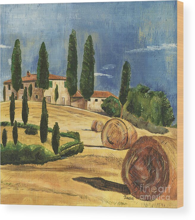 Tuscany Wood Print featuring the painting Tuscan Dream 2 by Debbie DeWitt