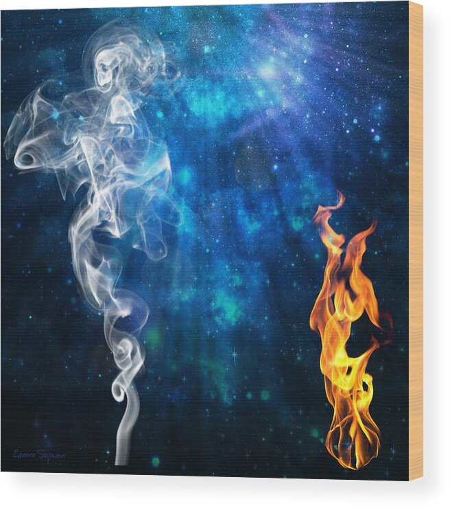 Energy Wood Print featuring the digital art Universal Energies At War by Leanne Seymour