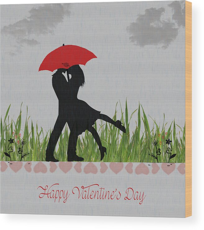 Valentines Wood Print featuring the digital art Valentine card 4 by Becca Buecher