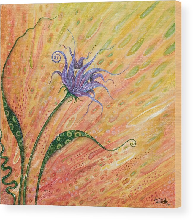 Floral Wood Print featuring the painting Verve by Tanielle Childers