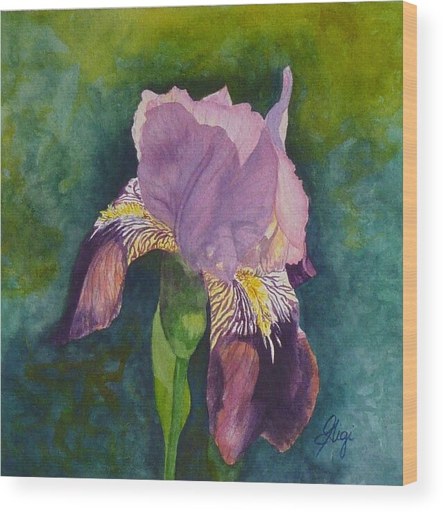Flower Wood Print featuring the painting Violetta by Gigi Dequanne
