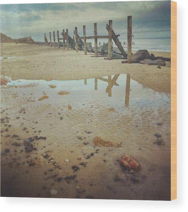 Mundesley Wood Print featuring the photograph water Is The Driving Force In Nature.- by Linandara Linandara