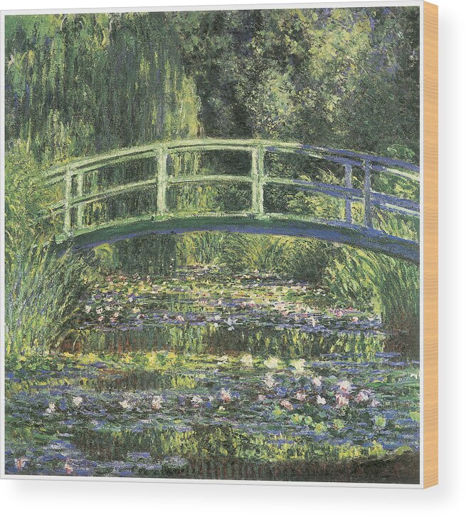 Waterlilies And Japanese Bridge Wood Print featuring the painting Water Lilies and Japanese Bridge by Claude Monet