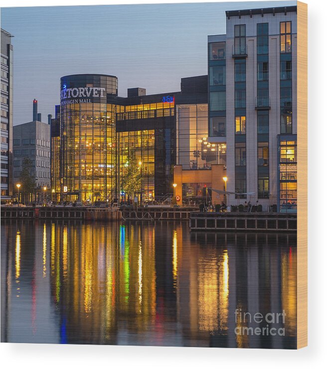 Copenhagen Wood Print featuring the photograph Waterfront by Jorgen Norgaard