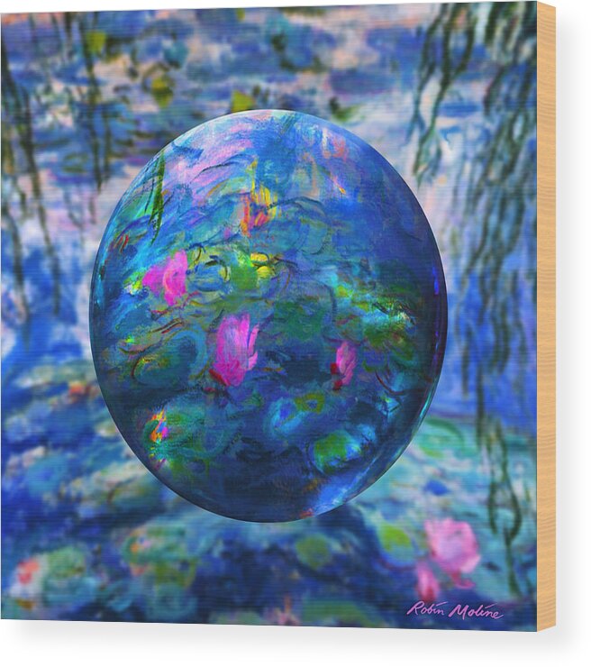  Claude Monet Waterlily Like Wood Print featuring the painting Lilly Pond by Robin Moline