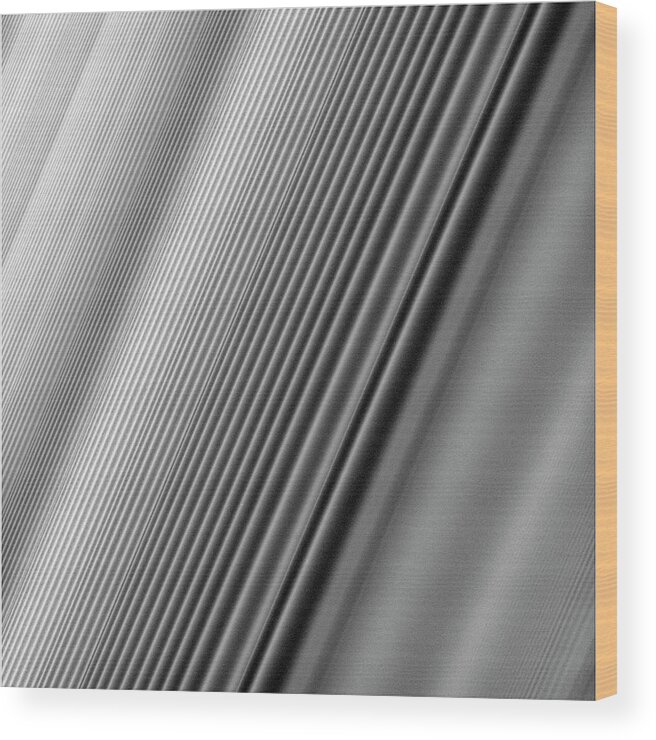 2000s Wood Print featuring the photograph Wave In Saturn's Rings by Nasa/jpl-caltech/space Science Institute/science Photo Library